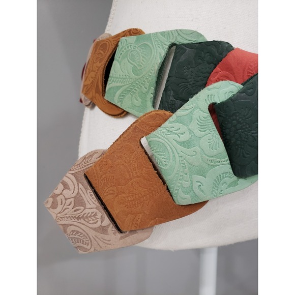 Vintage‎ suede leather belt colorful rainbow 70s statement fairycore hippie boho - Picture 5 of 7